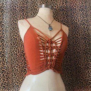 autumn slitweave crop top ⋆ ˚｡⋆୨♡୧⋆ ˚｡⋆